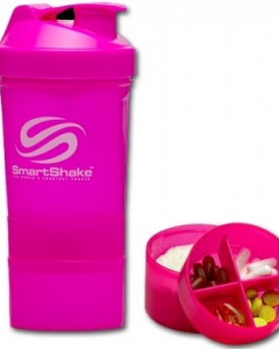 SmartShake -700ml + 2 added compartments - NEON PINK