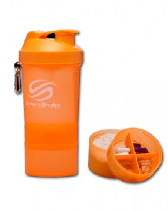 SmartShake - 550ml + 2 added compartments - NEON ORANGE